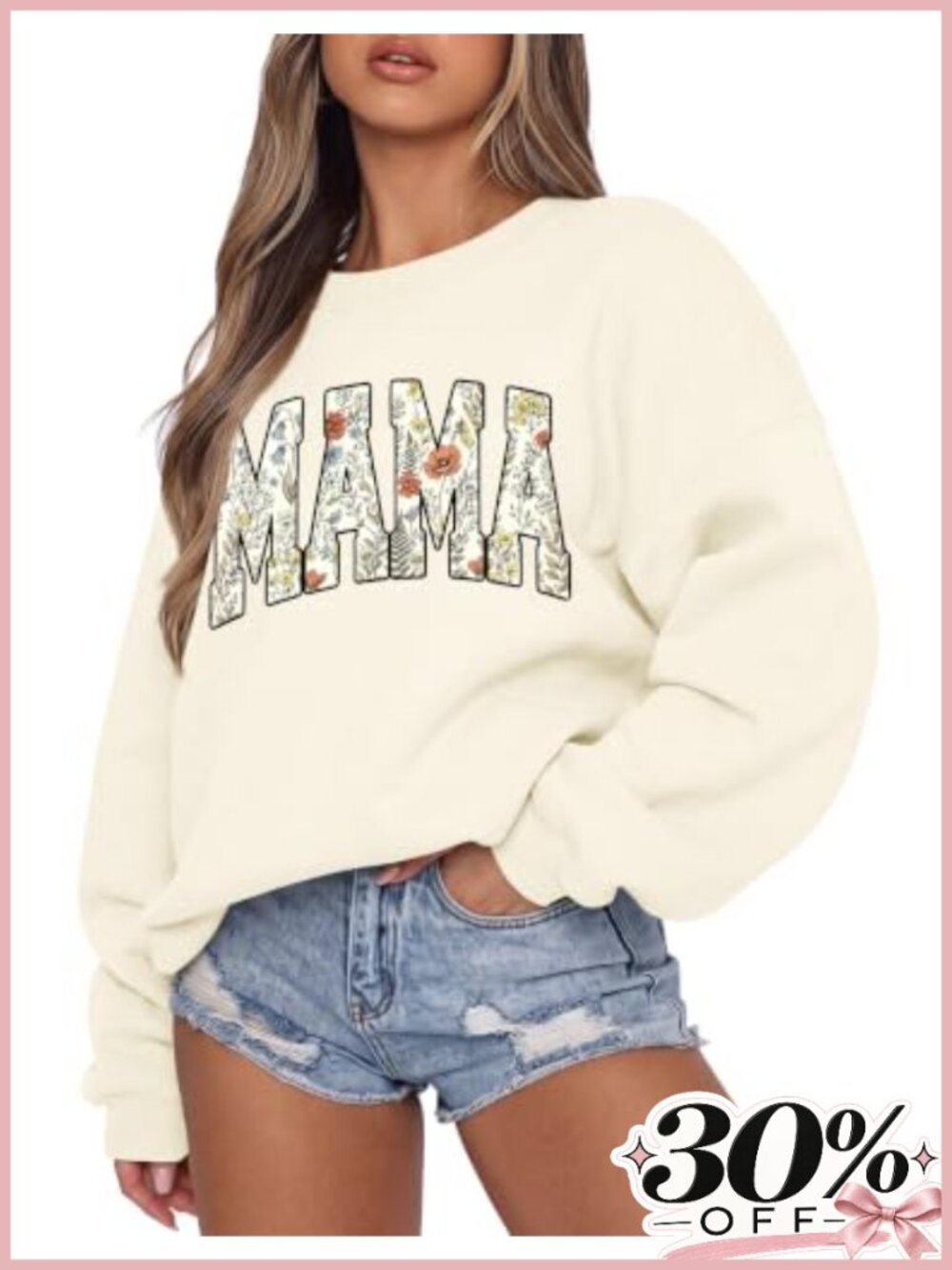 Mama Crewneck Sweatshirt Women Casual Graphic Long Sleeve Pullover Top